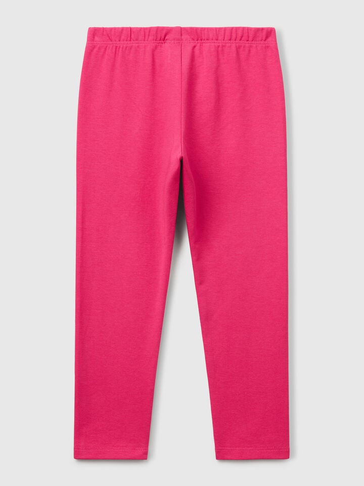 Benetton Stretch Cotton Leggings Fuchsia