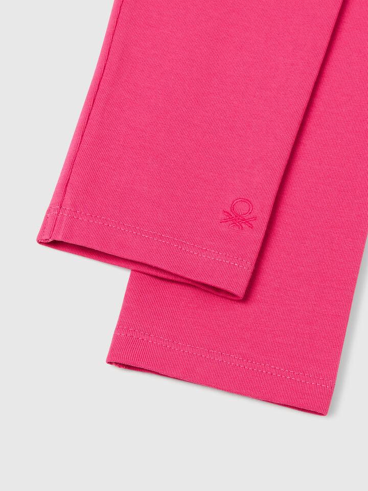 Benetton Stretch Cotton Leggings Fuchsia
