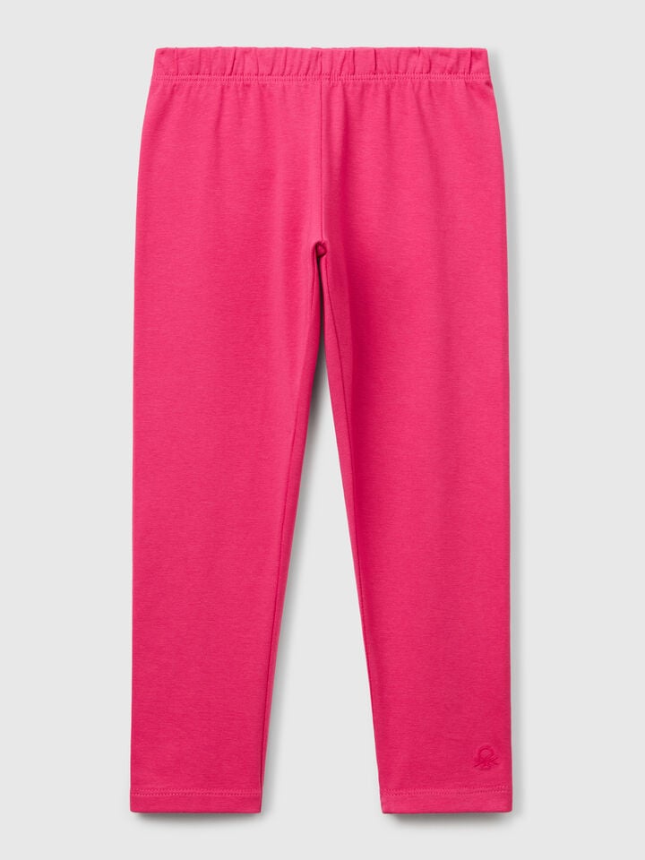 Benetton Stretch Cotton Leggings Fuchsia