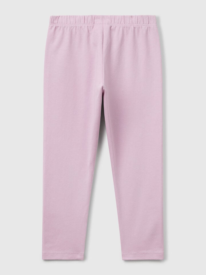 Benetton Stretch Cotton Leggings Lavender