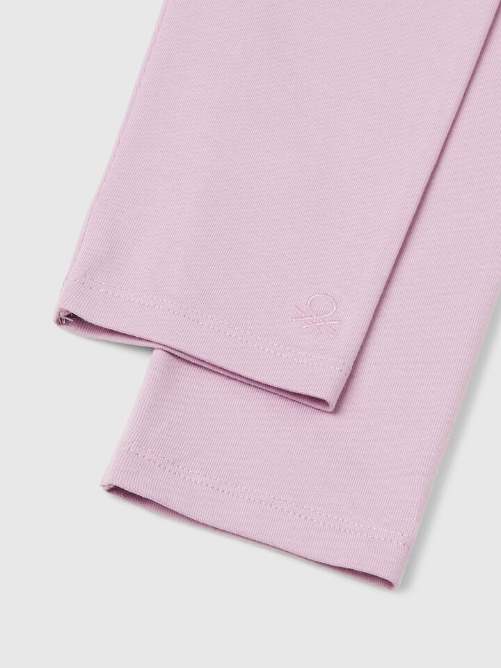 Benetton Stretch Cotton Leggings Lavender