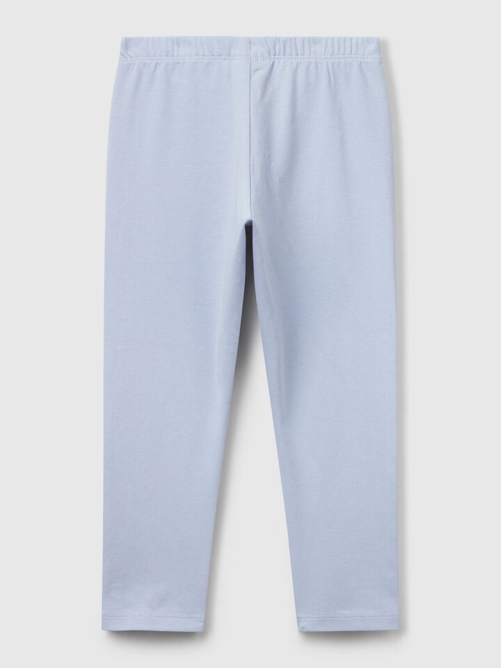 Benetton Stretch Cotton Leggings Light Blue