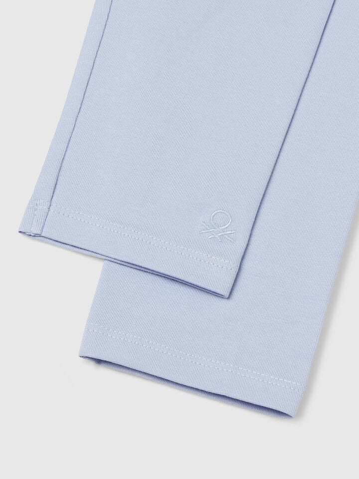 Benetton Stretch Cotton Leggings Light Blue