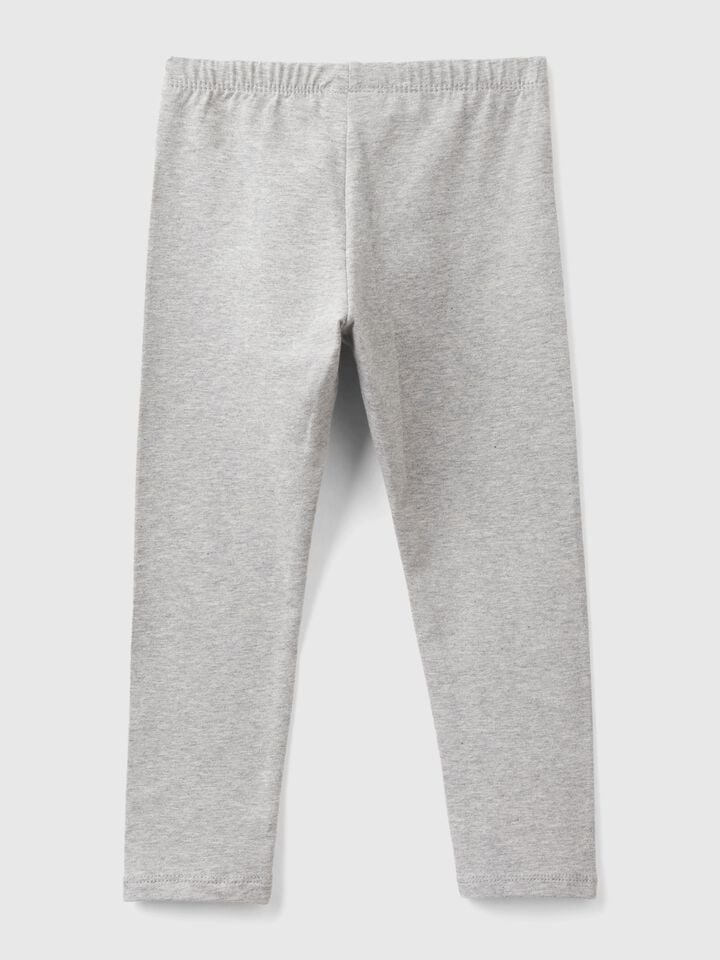Benetton Stretch Cotton Leggings Light Gray