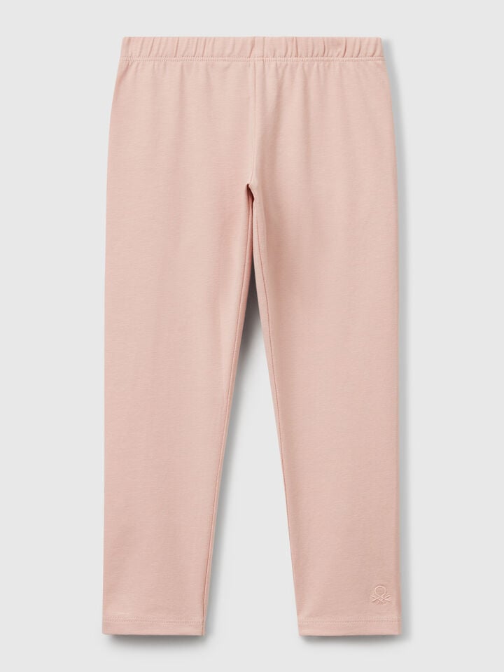 benetton Stretch cotton leggings Nude