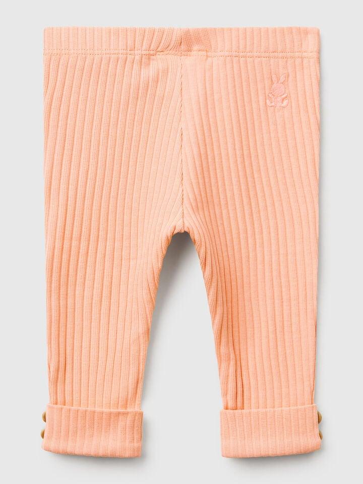 Benetton Stretch Cotton Leggings Peach