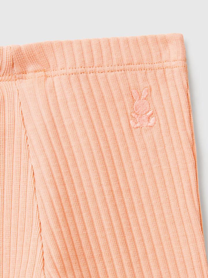 Benetton Stretch Cotton Leggings Peach