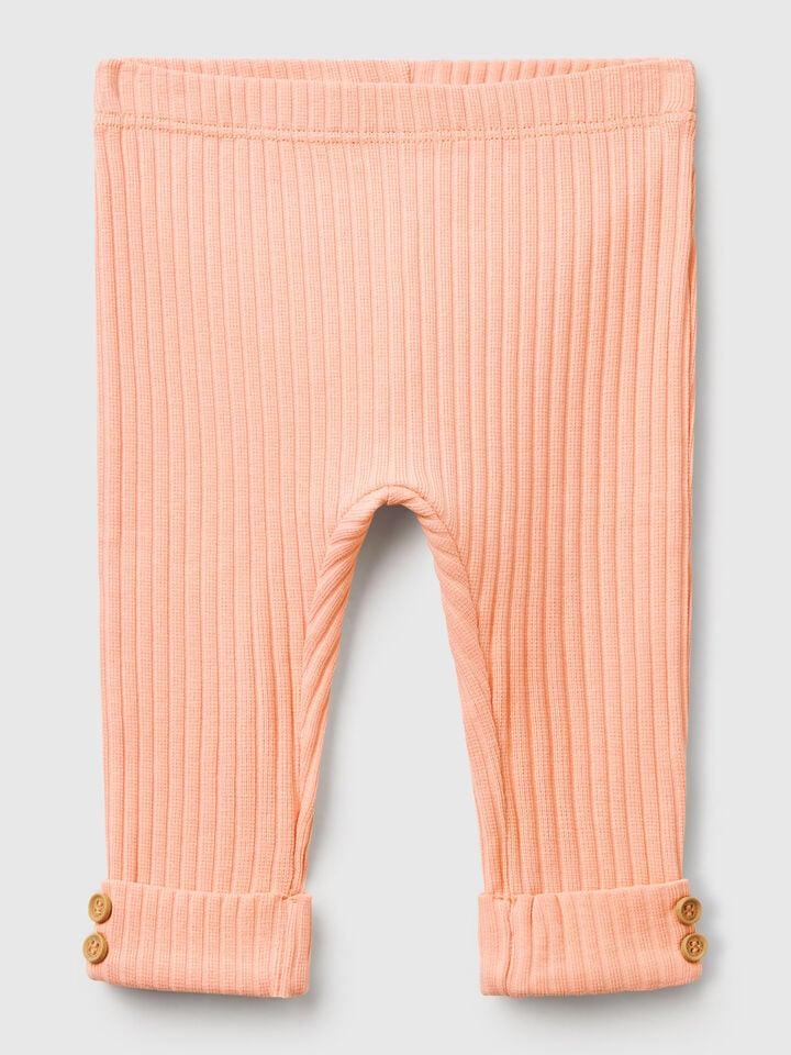 benetton Stretch cotton leggings Peach