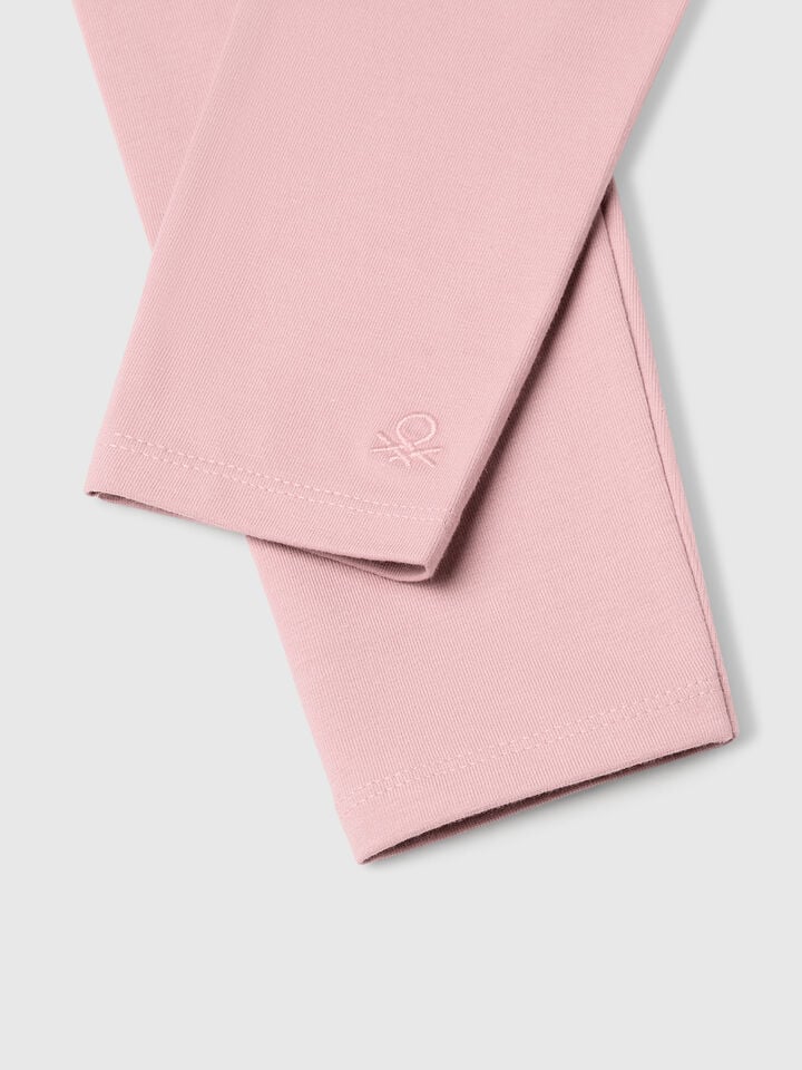 Benetton Stretch Cotton Leggings Pink