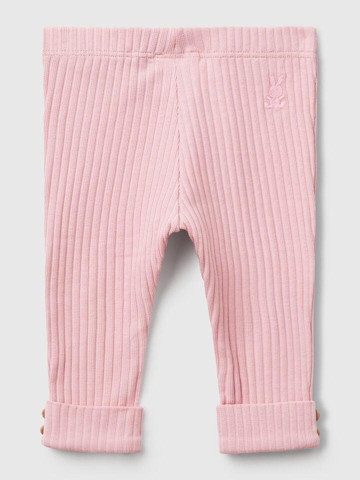 Benetton Stretch Cotton Leggings Pink