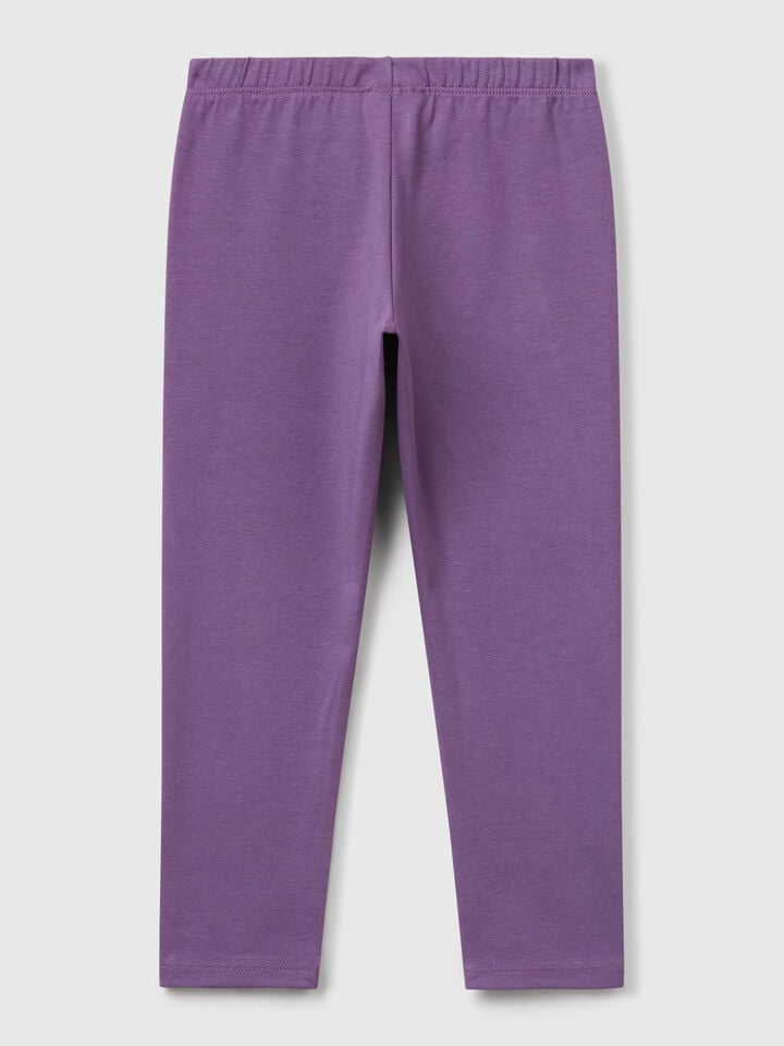 Benetton Stretch Cotton Leggings Purple