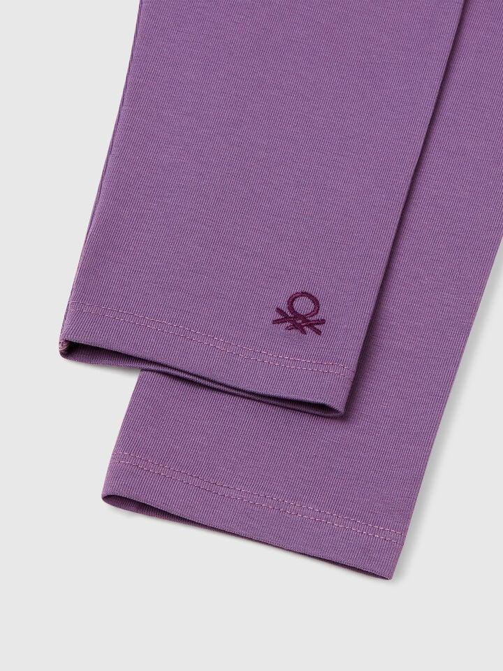 Benetton Stretch Cotton Leggings Purple