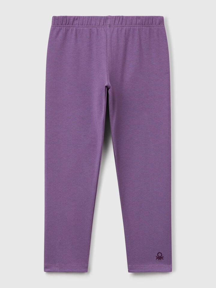 benetton Stretch cotton leggings Purple