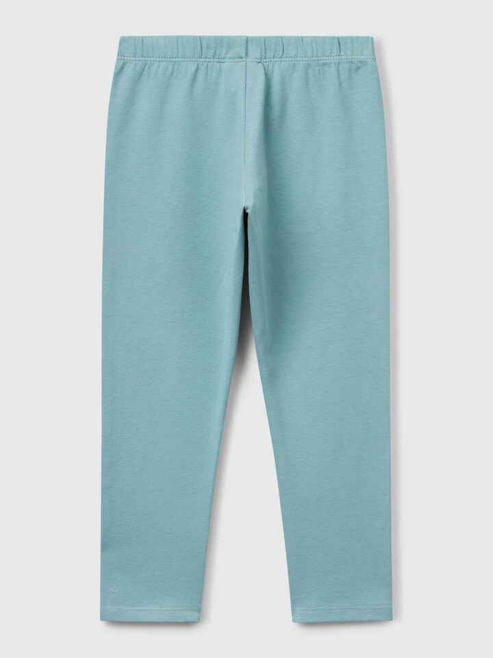 Benetton Stretch Cotton Leggings Sky Blue
