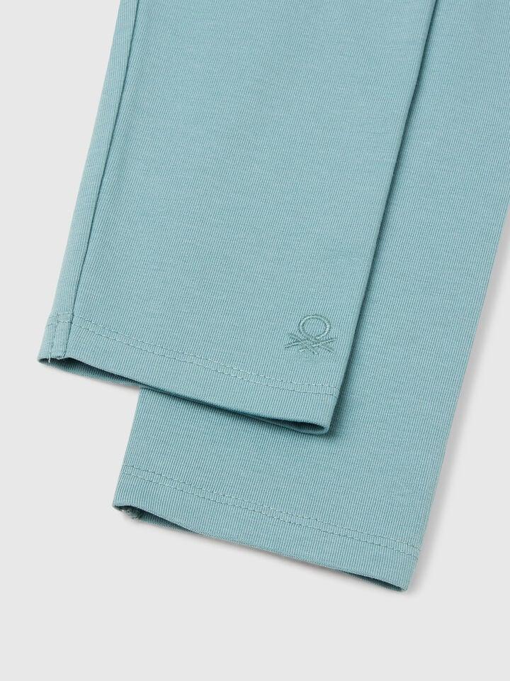 Benetton Stretch Cotton Leggings Sky Blue