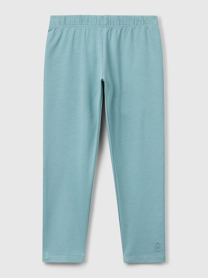 benetton Stretch cotton leggings Sky Blue