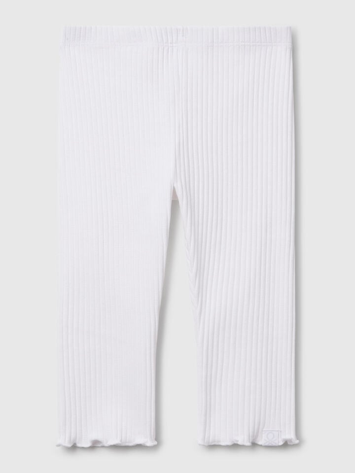 benetton Stretch cotton leggings White