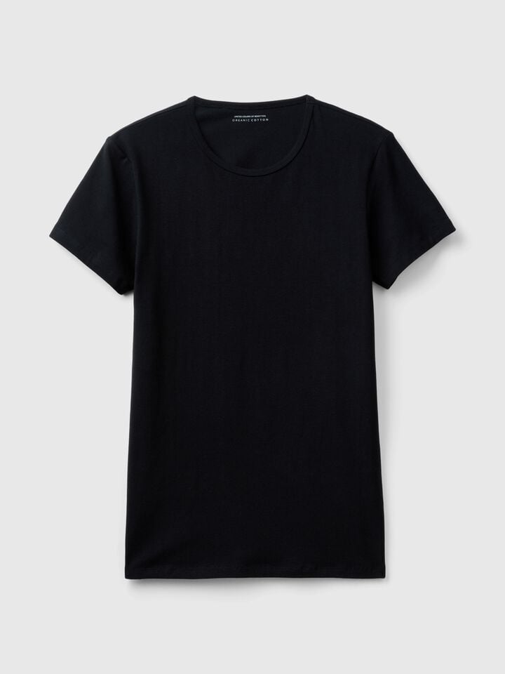 Benetton Stretch Cotton T-shirt Black