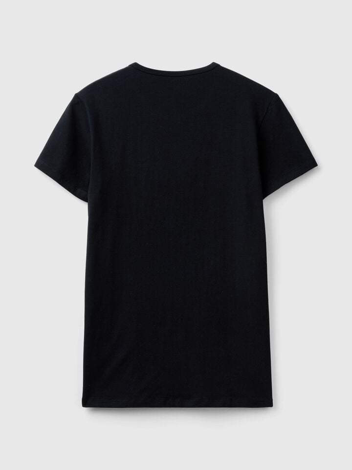 Benetton Stretch Cotton T-shirt Black