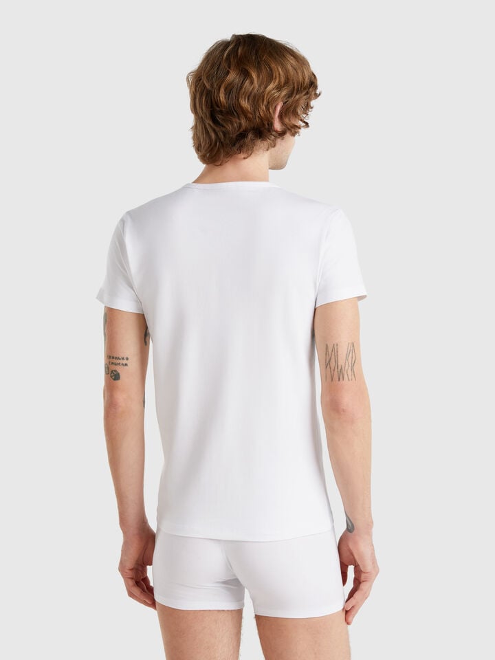 Benetton Stretch Cotton T-shirt White