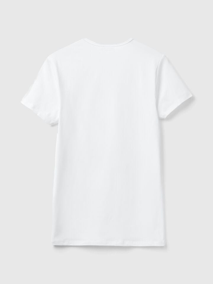 Benetton Stretch Cotton T-shirt White