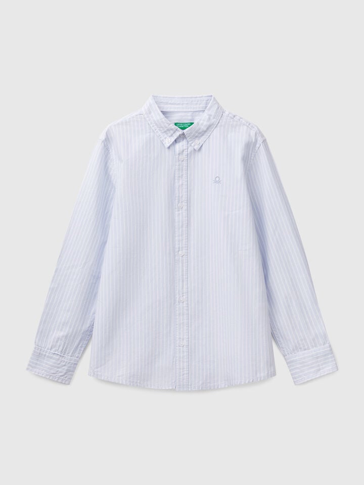 benetton Striped button down shirt Sky Blue