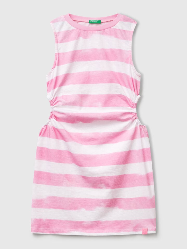 benetton Striped dress with porthole Pink