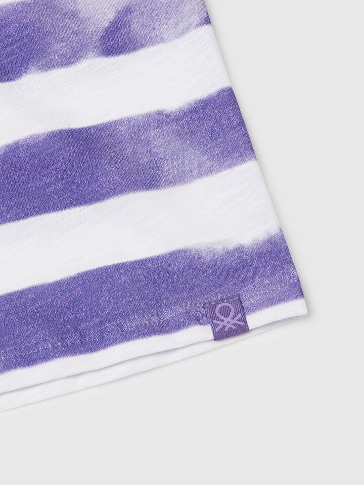 Benetton Striped Dress With Porthole Purple