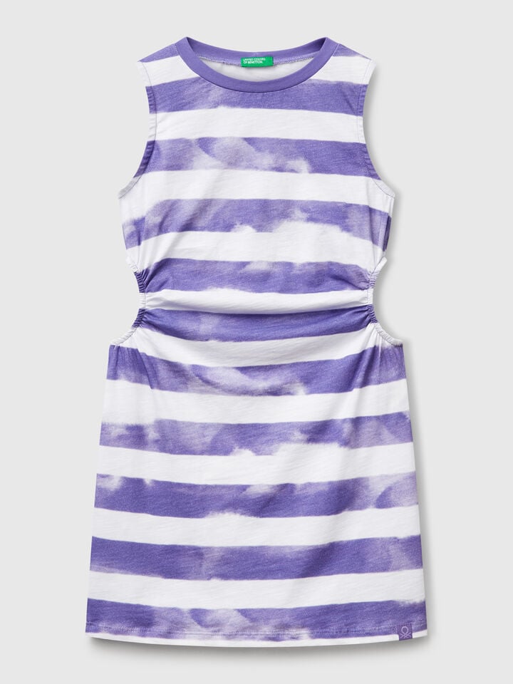 benetton Striped dress with porthole Purple