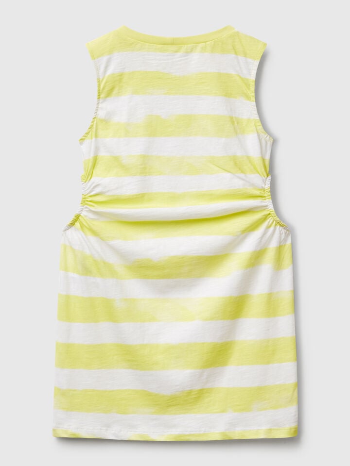 Benetton Striped Dress With Porthole Yellow
