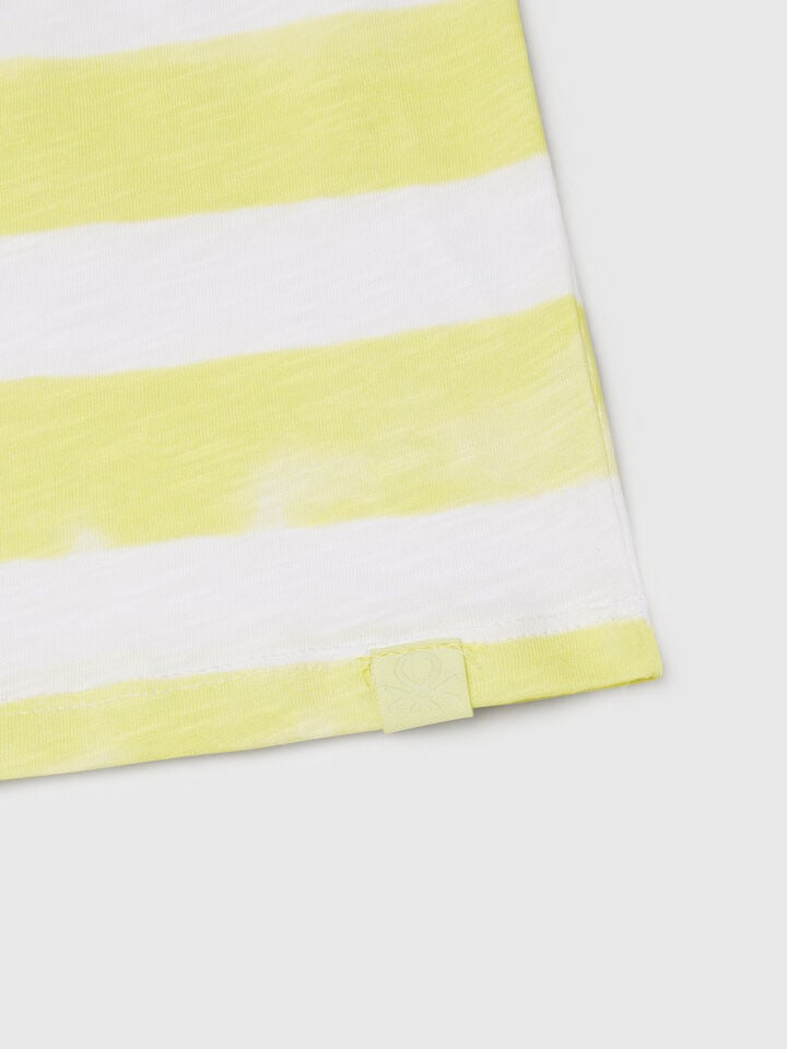 Benetton Striped Dress With Porthole Yellow