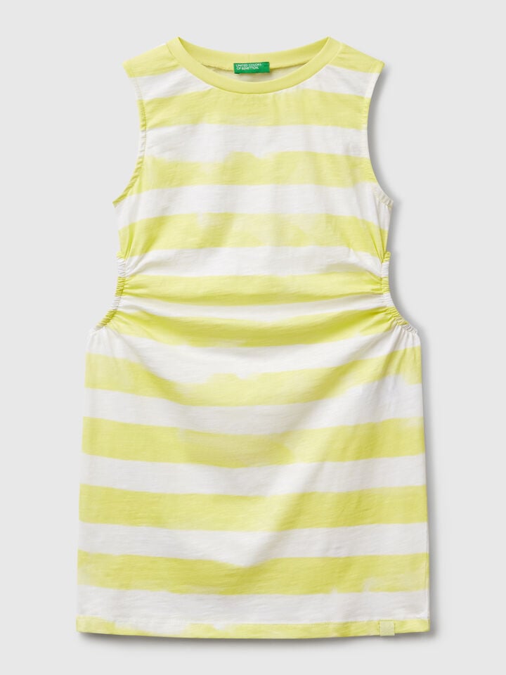 benetton Striped dress with porthole Yellow