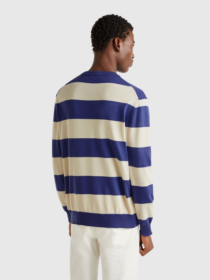 Benetton Striped Sweater Blue