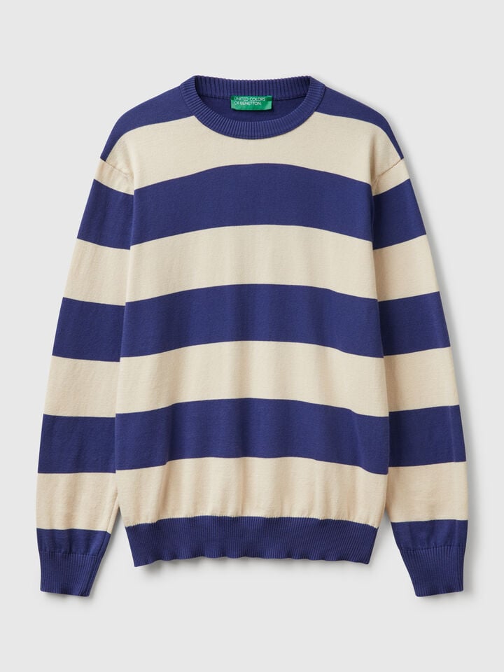 Benetton Striped Sweater Blue