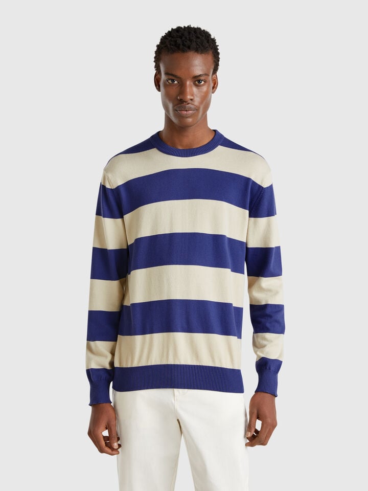 benetton Striped sweater Blue