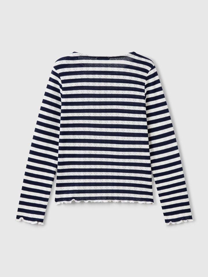 Benetton Striped T-shirt Blue