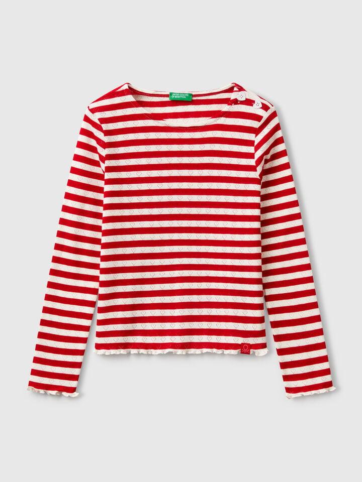 benetton Striped t-shirt Red