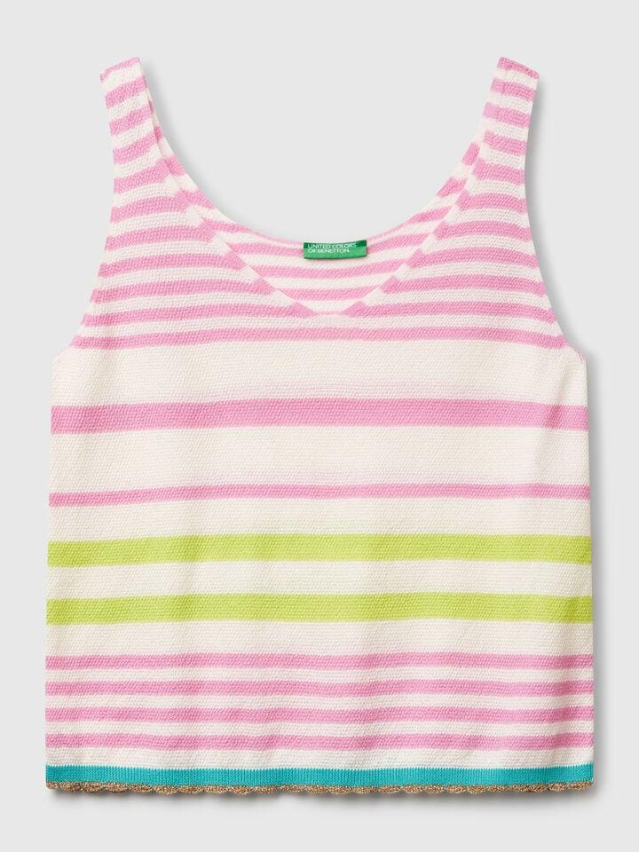 Benetton Striped Top Multi-color