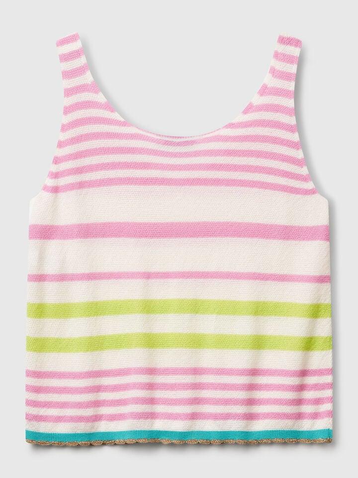 Benetton Striped Top Multi-color
