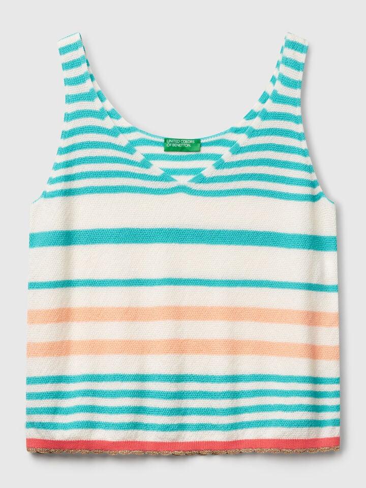 Benetton Striped Top Multi-color