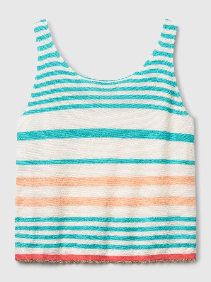 Benetton Striped Top Multi-color