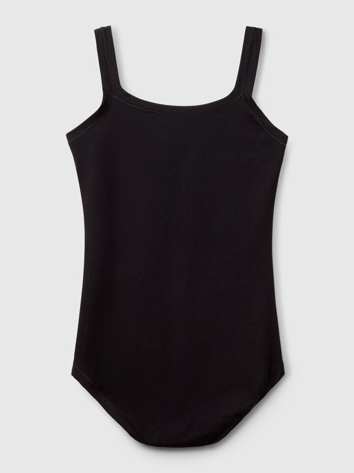 Benetton Super Stretch Cotton Bodysuit Black