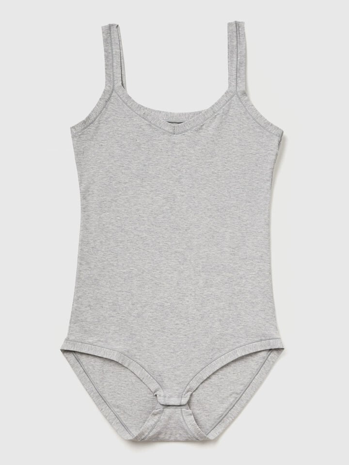 Benetton Super Stretch Cotton Bodysuit Gray