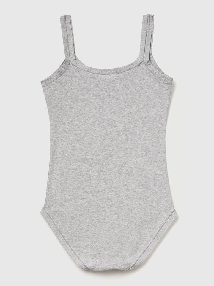 Benetton Super Stretch Cotton Bodysuit Gray