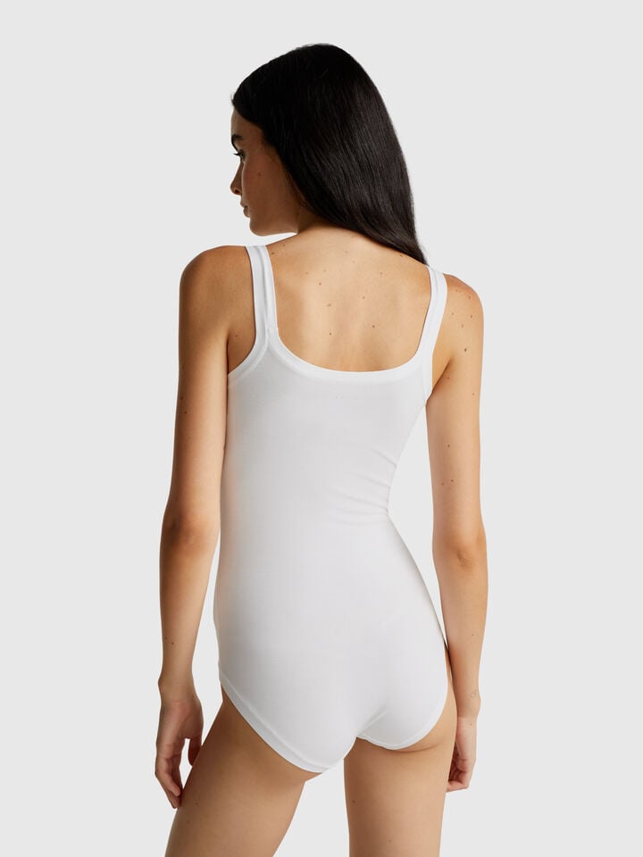 Benetton Super Stretch Cotton Bodysuit White