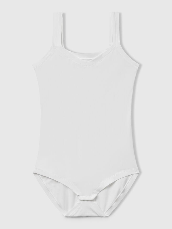 Benetton Super Stretch Cotton Bodysuit White