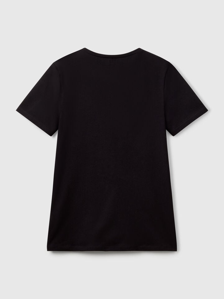 Benetton Super Stretch Cotton T-shirt Black