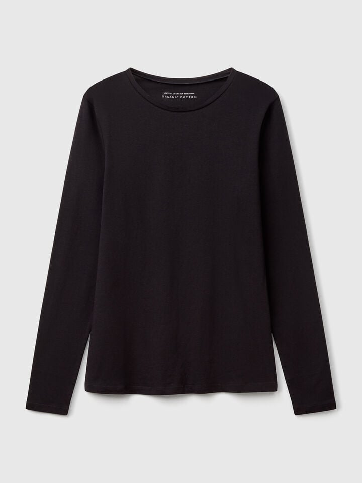 Benetton Super Stretch Cotton T-shirt Black