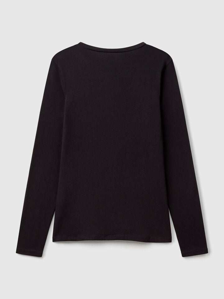 Benetton Super Stretch Cotton T-shirt Black