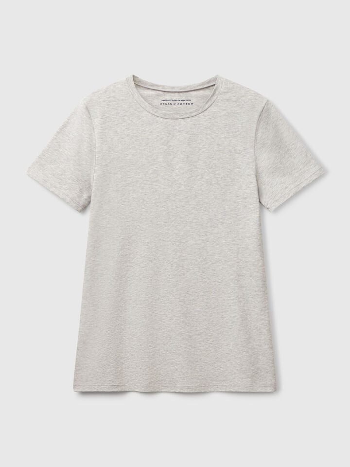 Benetton Super Stretch Cotton T-shirt Light Gray